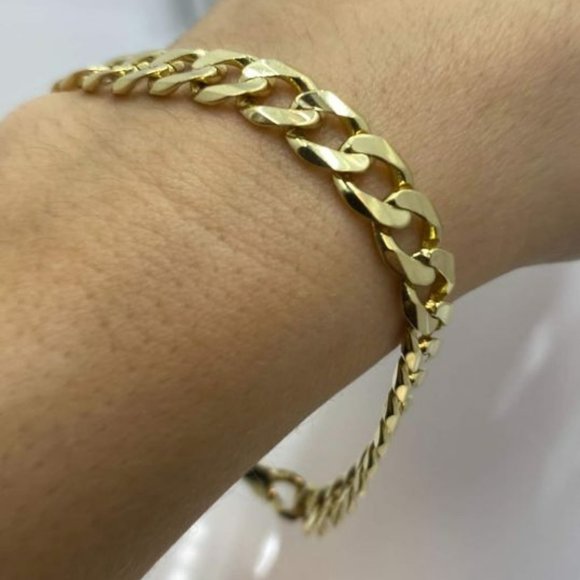 14k yg curb chain gold bracelet